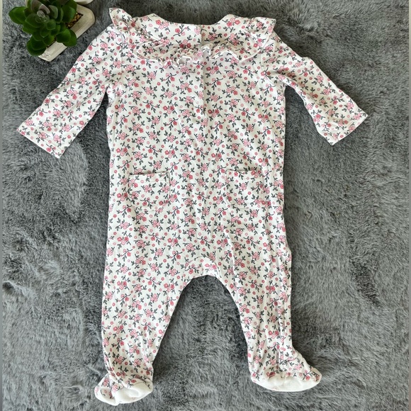 Janie and Jack Floral Footed One-Piece 3-6M - Picture 5 of 9